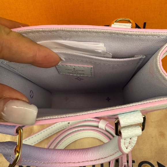 Louis Vuitton Petit Sac Plat Satchel Top Handle Bag Pastel Pink Canvas. - Picture 8 of 15